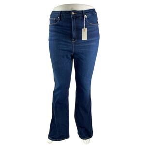 NEW Good American High Waisted Dark Wash Flared Bootcut Denim Jeans Pants Sz 20